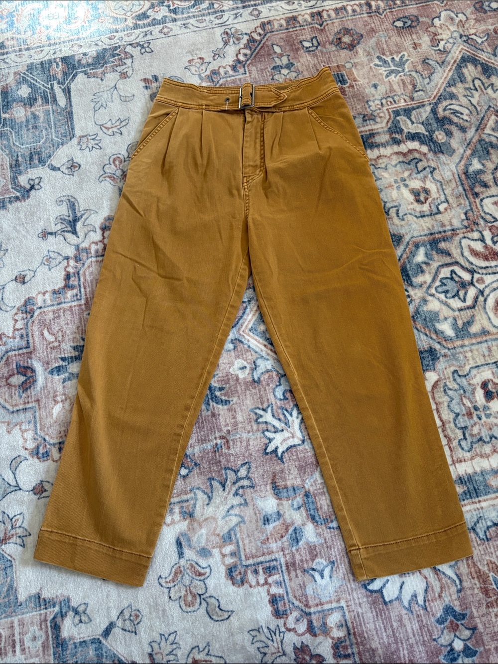 Free People Tapered Pants Mustard Brown Size 0 Waist 26”